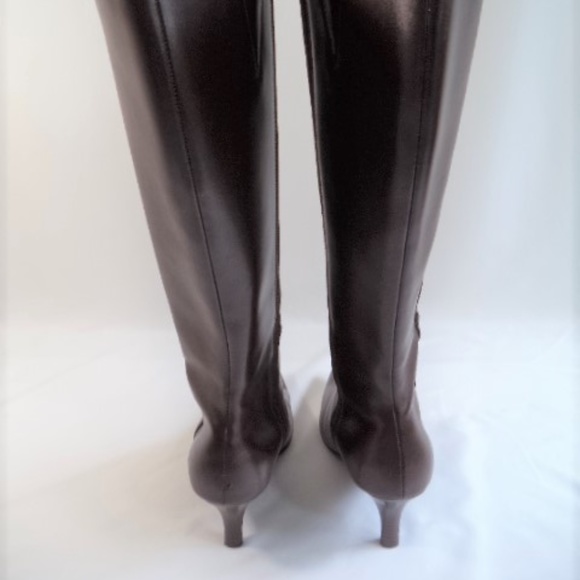 Chadwicks Tall Brown Leather Boots With Heels Sz 8 - Picture 4 of 8